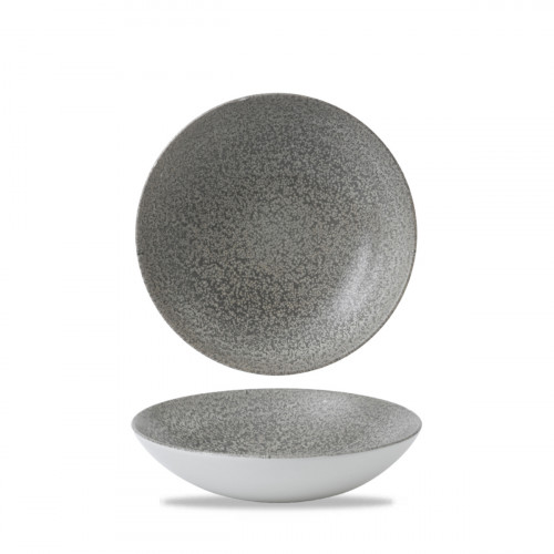 Assiette creuse rond gris porcelaine vitrifiée Ø 18,2 cm Evo Origins Dudson