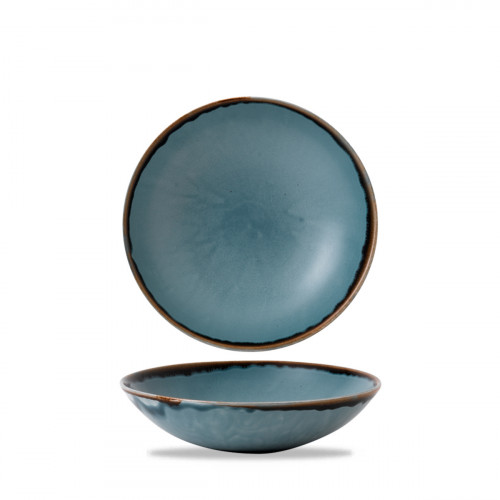 Assiette coupe creuse rond bleu porcelaine vitrifiée Ø 18,2 cm Harvest Dudson