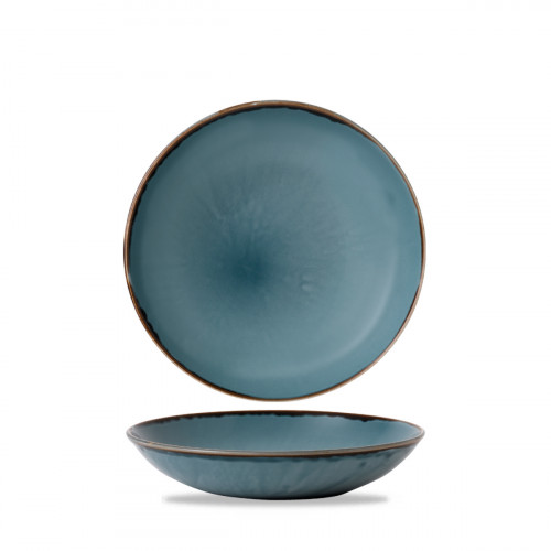 Assiette coupe creuse rond bleu porcelaine vitrifiée Ø 24,8 cm Harvest Dudson