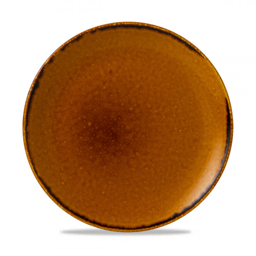 Assiette coupe plate rond marron porcelaine vitrifiée Ø 26 cm Harvest Dudson