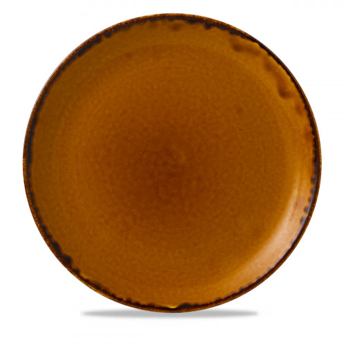 Assiette coupe plate rond marron porcelaine vitrifiée Ø 28,8 cm Harvest Dudson