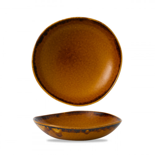Assiette creuse rond marron porcelaine vitrifiée Ø 26,4 cm Harvest Dudson