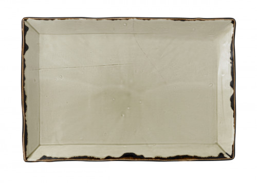 Assiette plate rectangulaire Linen porcelaine vitrifiée 34,5x23,3 cm Harvest Dudson