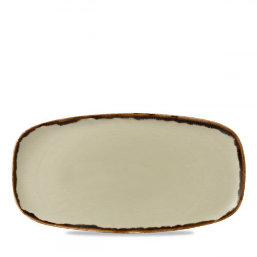 Assiette plate rectangulaire Linen porcelaine vitrifiée 29,8x15,3 cm Harvest Dudson