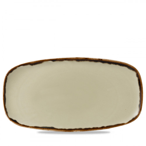 Assiette plate rectangulaire Linen porcelaine vitrifiée 35,5x18,9 cm Harvest Dudson
