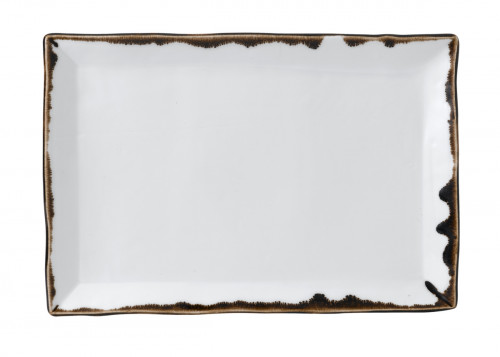 Assiette plate rectangulaire Natural porcelaine vitrifiée 28,5x18,7 cm Harvest Dudson