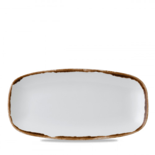 Assiette plate rectangulaire Natural porcelaine vitrifiée 35,5x18,9 cm Harvest Dudson
