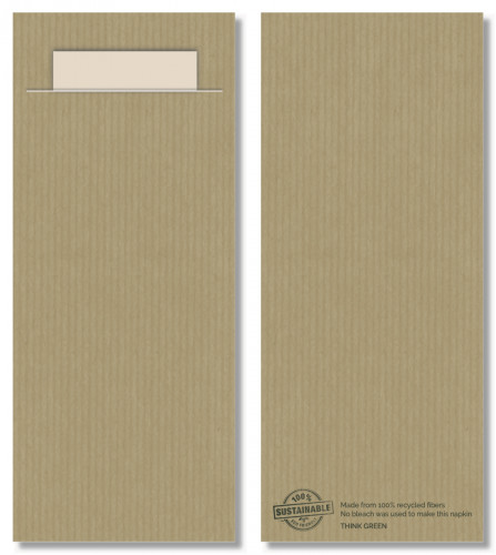 Pochette beige ouate de cellulose 8,5x20 cm Ecoline (100 pièces)