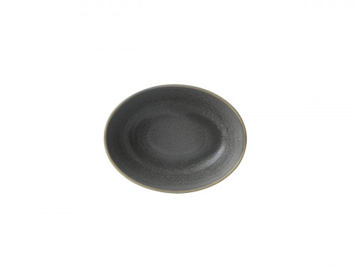Assiette creuse ovale gris porcelaine 21,6x16,4 cm Evo Granite Dudson