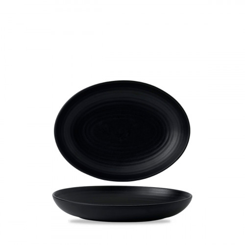 Assiette creuse ovale Jet porcelaine 26,7x19,7 cm Evo Dudson