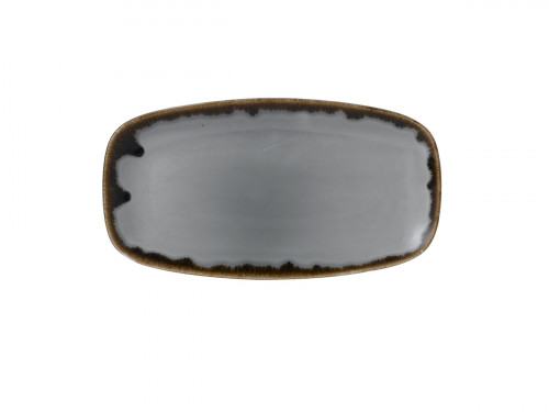 Assiette plate rectangulaire gris porcelaine vitrifiée 35,5x18,9 cm Harvest Dudson