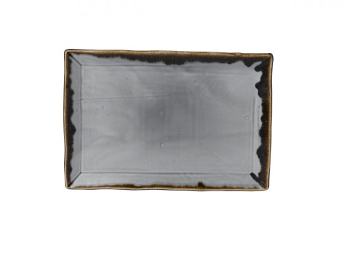 Assiette plate rectangulaire gris porcelaine vitrifiée 34,5x23,3 cm Harvest Dudson