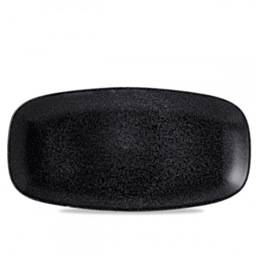 Assiette plate rectangulaire noir porcelaine vitrifiée 29,8x15,3 cm Evo Origins Dudson