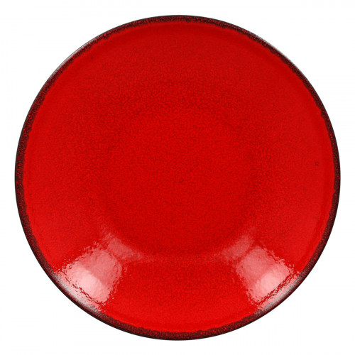 Assiette coupe creuse rond rouge porcelaine vitrifiée Ø 27,8 cm Fire Rak