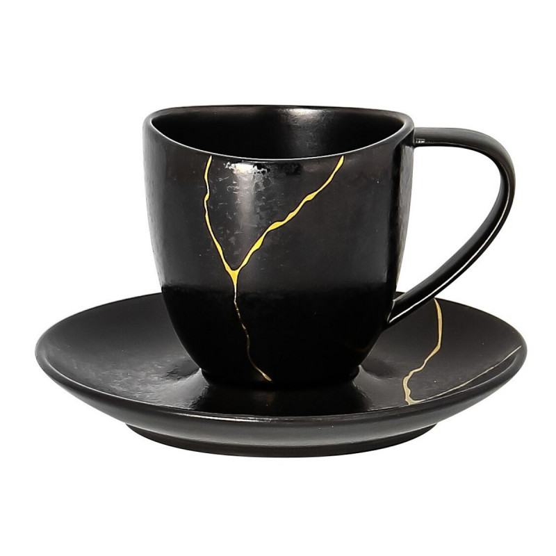 Tasse à expresso noir porcelaine 10 cl Ø 6,5 cm Kintzoo Rak
