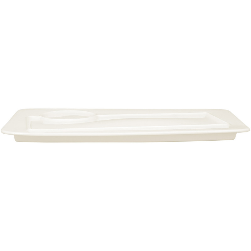 Assiette plate rectangulaire blanc porcelaine vitrifiée 35,3x22,1 cm Create Rak