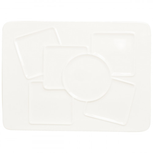 Assiette plate rectangulaire blanc porcelaine vitrifiée 37,2x27,5 cm Create Rak