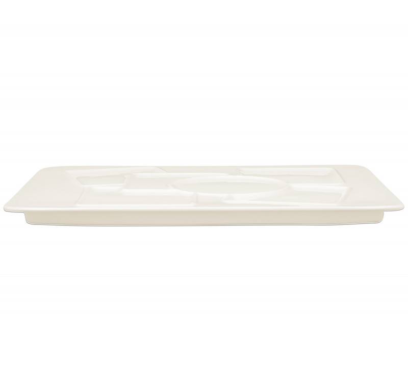 Assiette plate rectangulaire blanc porcelaine vitrifiée 37,2x27,5 cm Create Rak