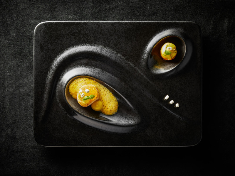 Assiette plate rectangulaire noir porcelaine vitrifiée 32,1x24 cm Create Rak