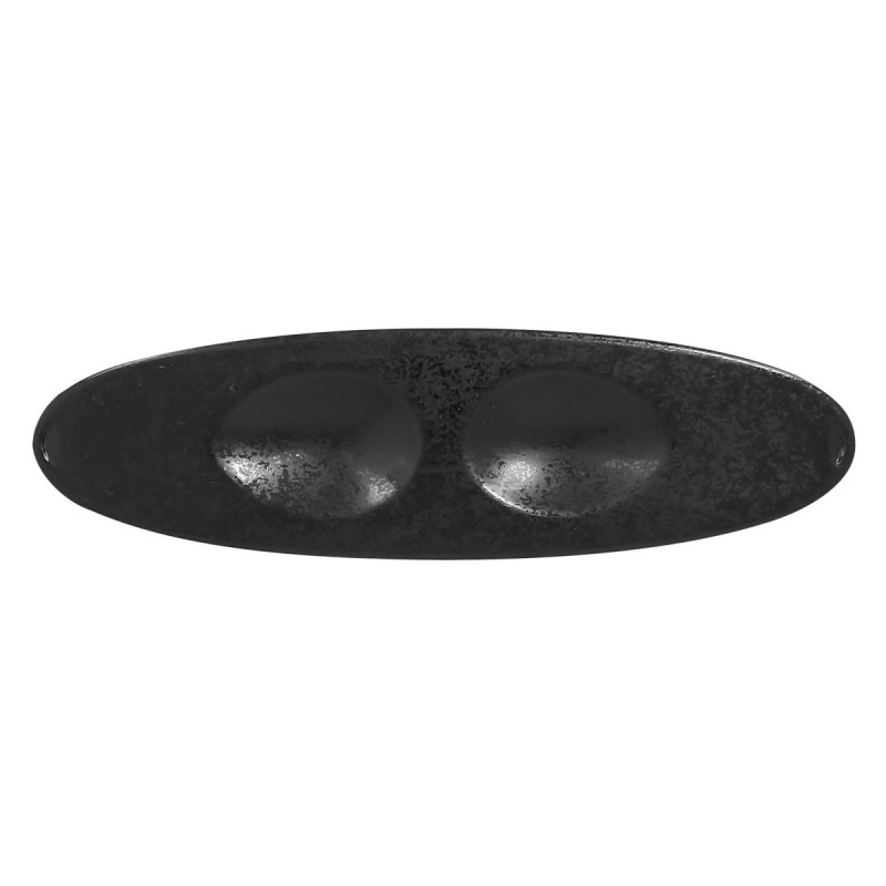 Plat ovale noir porcelaine vitrifiée 25 cm Picked Rak