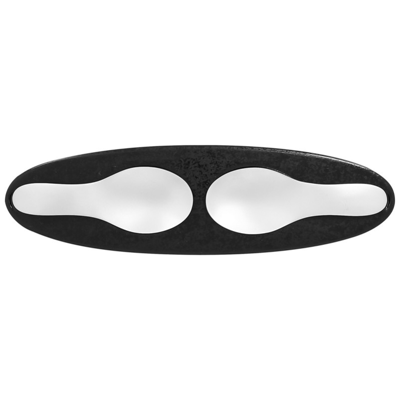 Plat ovale noir porcelaine vitrifiée 25 cm Picked Rak