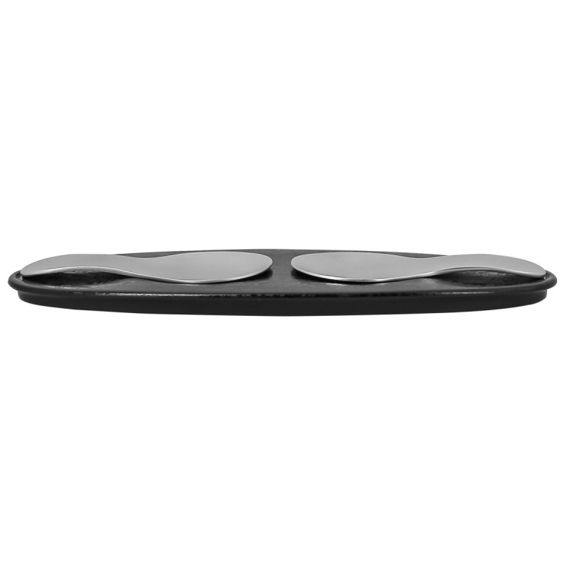 Plat ovale noir porcelaine vitrifiée 25 cm Picked Rak
