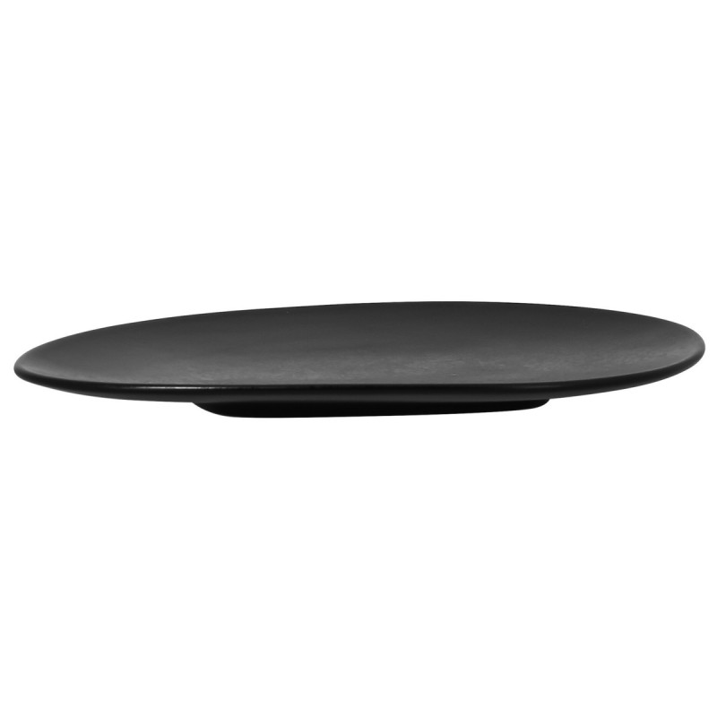 Assiette plate ovale noir porcelaine vitrifiée 21,2x15,6 cm Shaped Rak