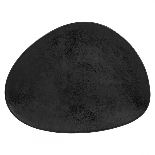 Assiette plate ovale noir porcelaine vitrifiée 32,8x25,1 cm Shaped Rak