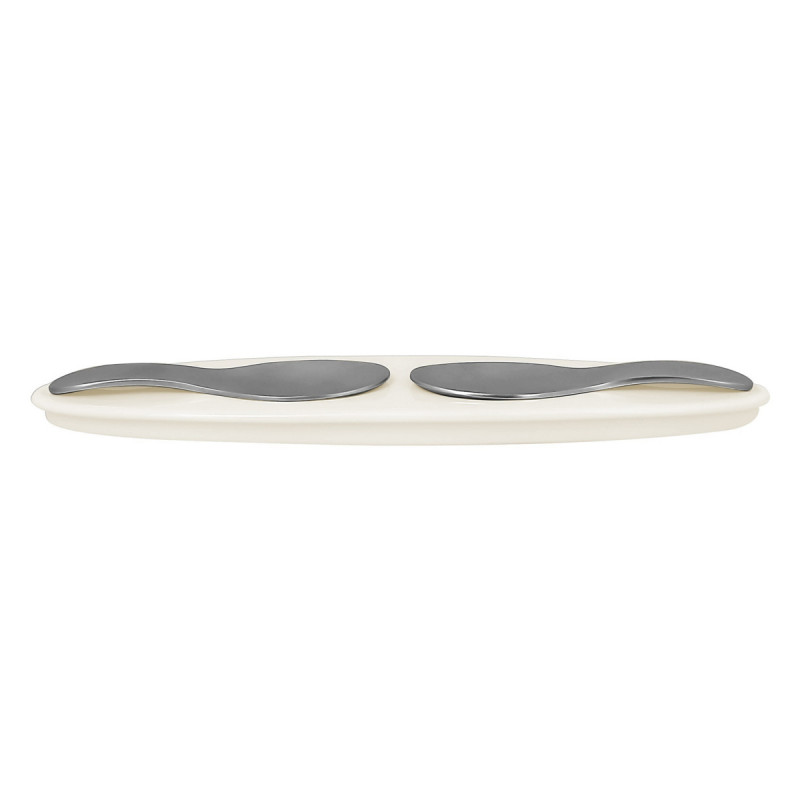 Plat ovale ivoire porcelaine vitrifiée 25 cm Picked Rak