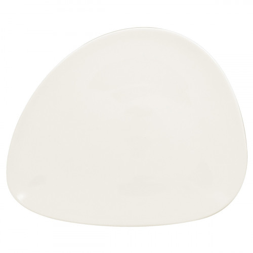 Assiette plate ovale ivoire porcelaine vitrifiée 22,2x18,1 cm Shaped Rak