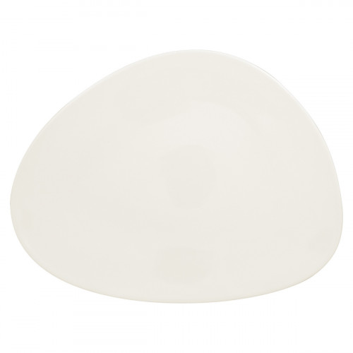 Assiette plate ovale ivoire porcelaine vitrifiée 32,8x25,1 cm Shaped Rak