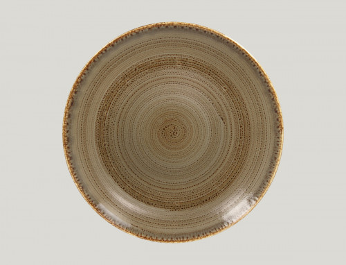 Assiette coupe plate rond brun porcelaine vitrifiée Ø 29,3 cm Twirl Rak