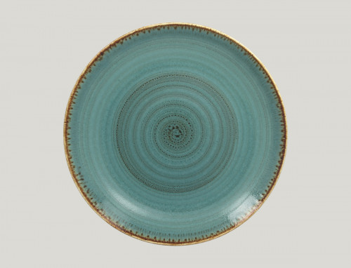 Assiette coupe plate rond bleu porcelaine vitrifiée Ø 29,3 cm Twirl Rak
