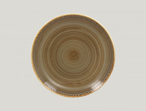 Assiette coupe plate rond brun porcelaine vitrifiée Ø 26,7 cm Twirl Rak