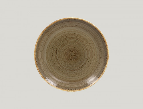 Assiette coupe plate rond brun porcelaine vitrifiée Ø 24 cm Twirl Rak