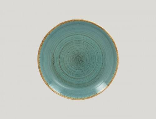 Assiette coupe plate rond bleu porcelaine vitrifiée Ø 24 cm Twirl Rak