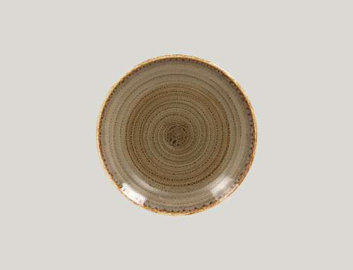 Assiette coupe plate rond brun porcelaine vitrifiée Ø 20,9 cm Twirl Rak
