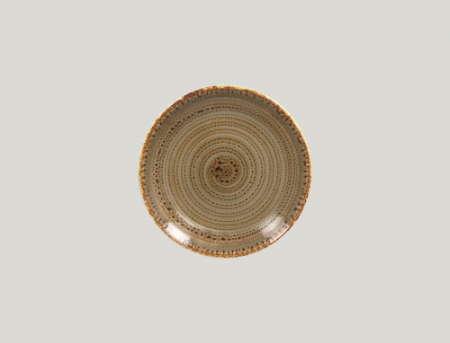 Assiette coupe plate rond brun porcelaine vitrifiée Ø 17,9 cm Twirl Rak