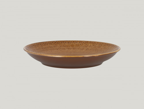 Assiette coupe creuse rond marron porcelaine vitrifiée Ø 27,8 cm Twirl Rak