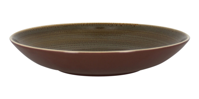 Assiette coupe creuse rond brun porcelaine vitrifiée Ø 25,9 cm Twirl Rak