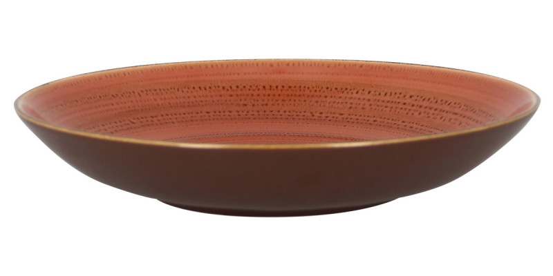 Assiette coupe creuse rond orange porcelaine vitrifiée Ø 25,9 cm Twirl Rak