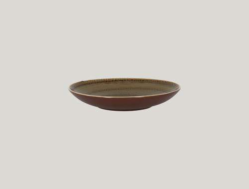 Assiette coupe creuse rond brun porcelaine vitrifiée Ø 22,2 cm Twirl Rak