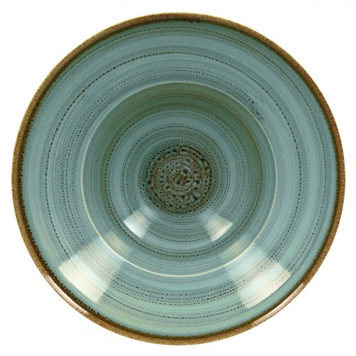 Assiette extra creuse rond bleu porcelaine vitrifiée Ø 26,1 cm Twirl Rak