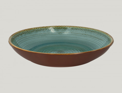 Assiette coupe creuse rond bleu porcelaine vitrifiée Ø 36,2 cm Twirl Rak