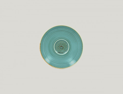 Sous tasse à café rond bleu porcelaine vitrifiée Ø 17 cm Twirl Rak