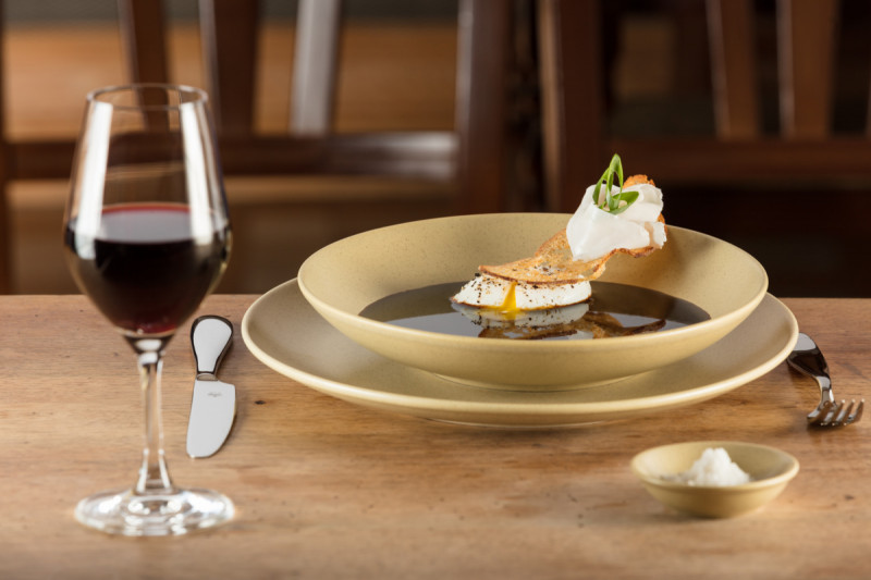 Assiette coupe creuse rond brun porcelaine vitrifiée Ø 9,2 cm Genesis Rak