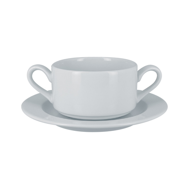 Sous tasse à bouillon blanc porcelaine vitrifiée Ø 17 cm Access Rak
