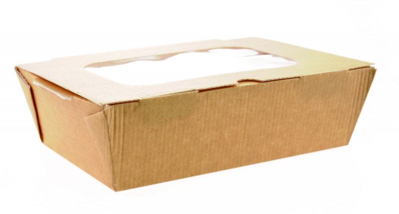 Boîte beige 18,5x12,5x6 cm 120 cl Huhtamaki (136 pièces)