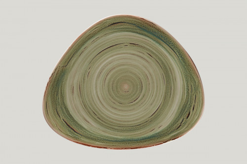 Assiette coupe plate triangulaire Emerald porcelaine vitrifiée 31,4x26,6 cm Rakstone Spot Rak