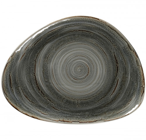 Assiette coupe plate triangulaire Peridot porcelaine vitrifiée 32,6x25 cm Rakstone Spot Rak